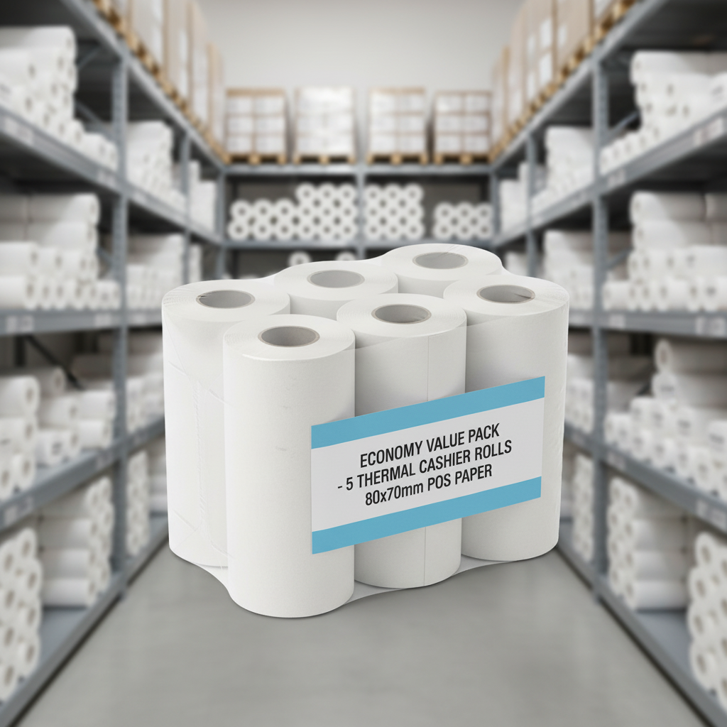 Economy Cashier Rolls 80×70 mm | POS Paper Jeddah