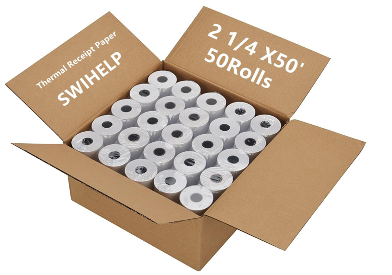 Thermal Cash Paper Rolls 57x40mm – Bulk Box 50 Rolls | ATM & POS Compatible