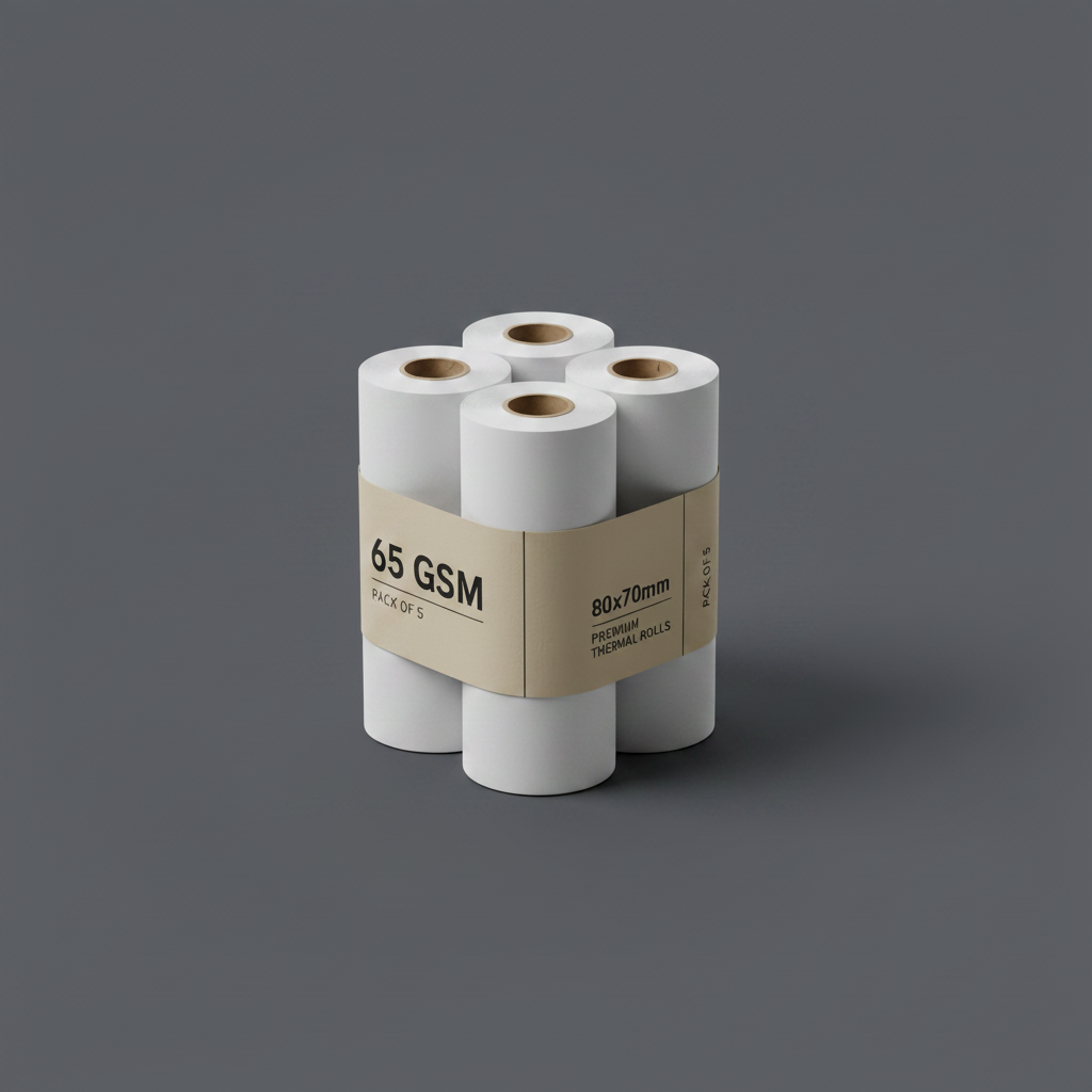 Premium Cashier Rolls 65 GSM 80×70 mm | High Quality POS Rolls